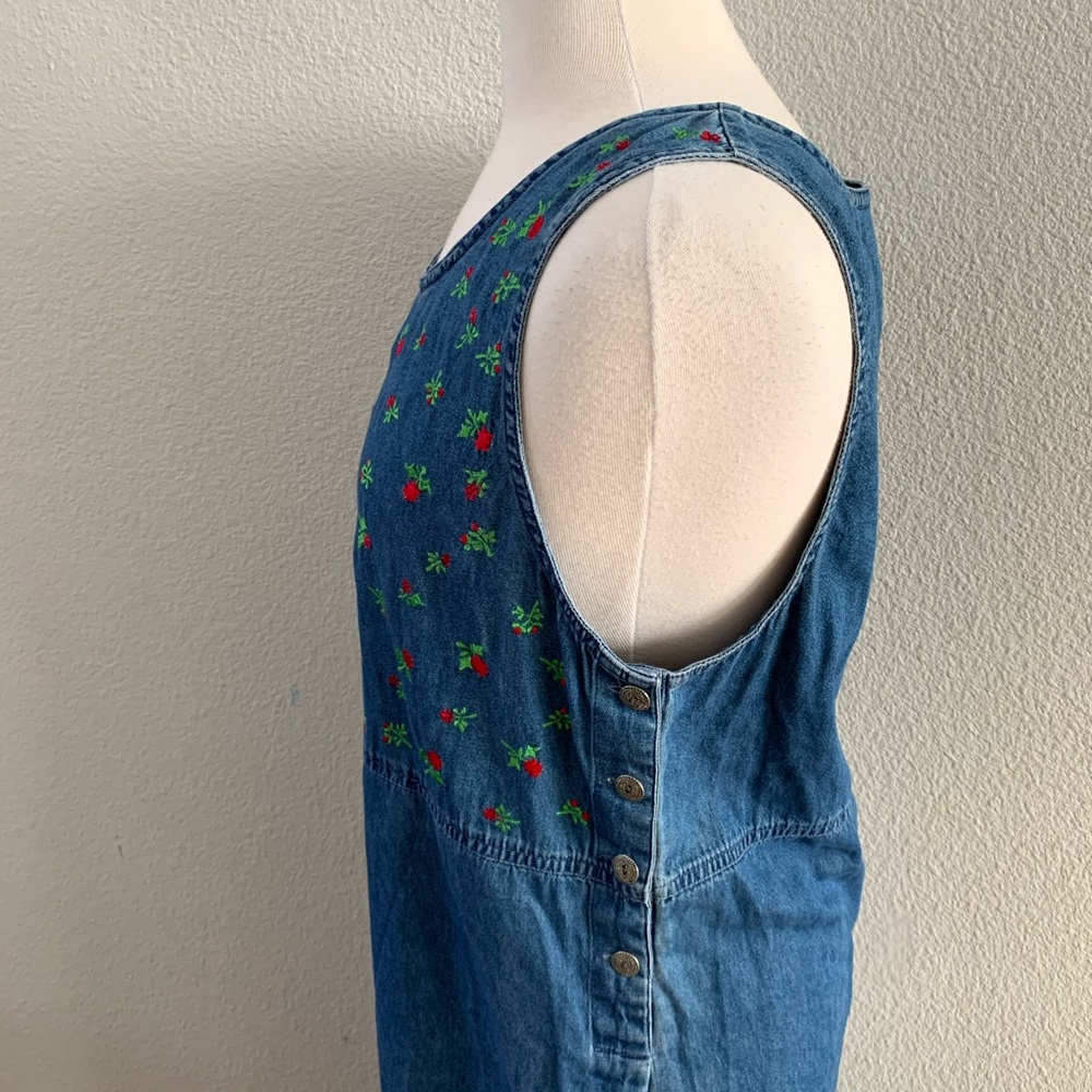 Vintage Basic Edition Maxi Denim Embroidered Dress - image 4